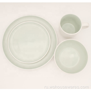 Оптом пользовательские цветные глазуры тарелки фарфоровая посуда